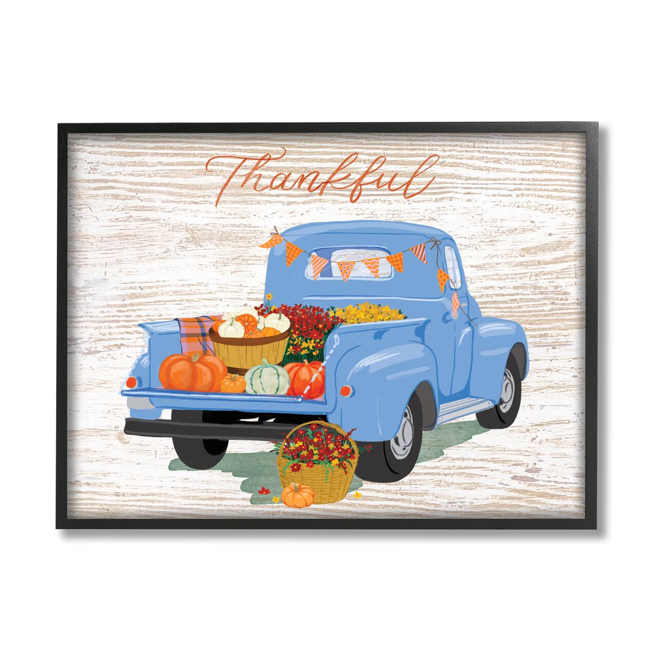 Stupell Industries Thankful Farmhouse Harvest Truckload Framed Giclee Art